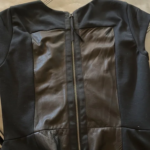 ❌SOLD❌Rebecca Taylor Lamb Leather Paneled Dress🖤🖤🖤 - Picture 12 of 14